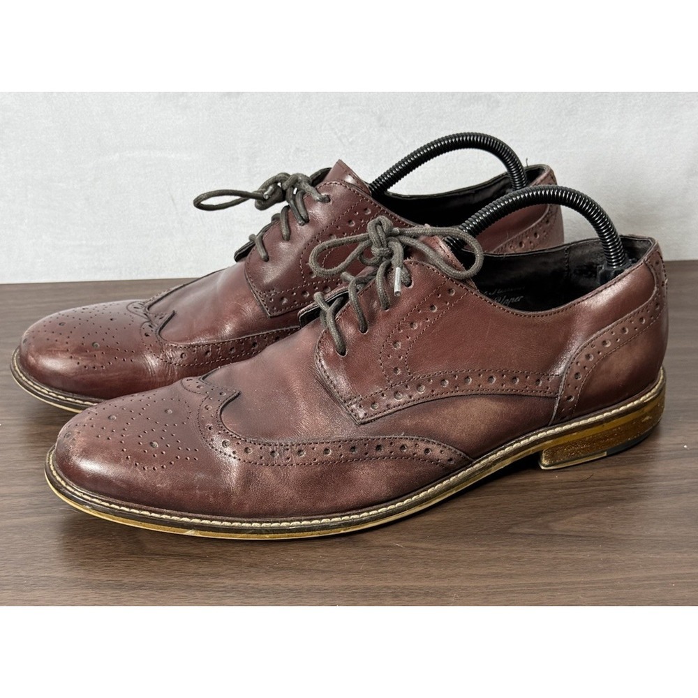 Joseph Abboud Heritage Dress Shoes Mens 10.5 Oxblood Burgundy Leather Wingtip